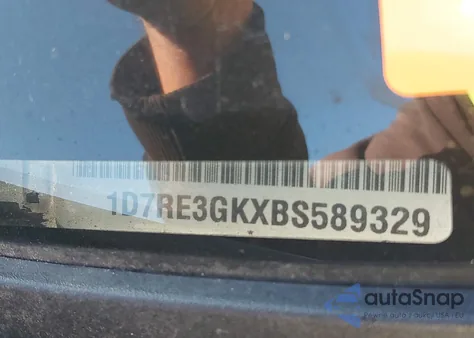 2011 Ram Dakota Bighorn/Lonestar z USA, uszkodzony, nr VIN 1D7RE3GKXBS589329